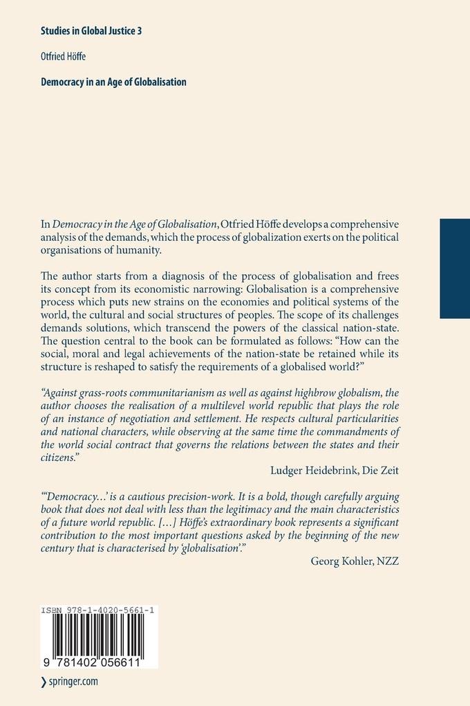 Weitere Ansicht: Democracy in an Age of Globalisation | Otfried Höffe