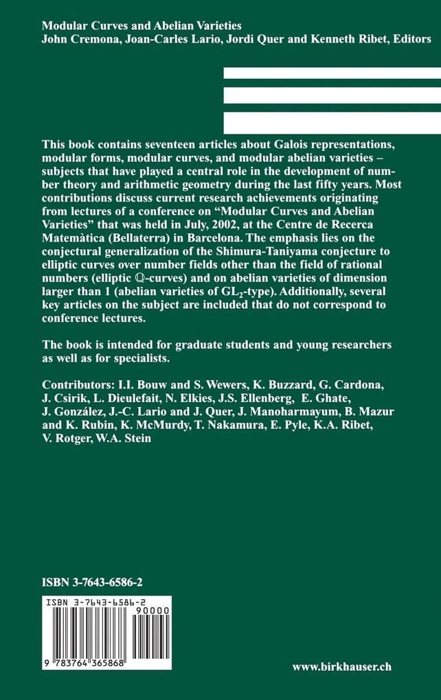 Weitere Ansicht: Modular Curves and Abelian Varieties