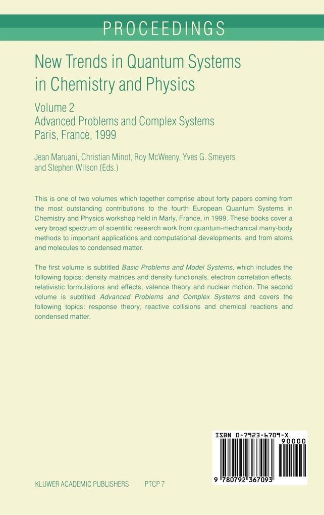 Weitere Ansicht: New Trends in Quantum Systems in Chemistry and Physics