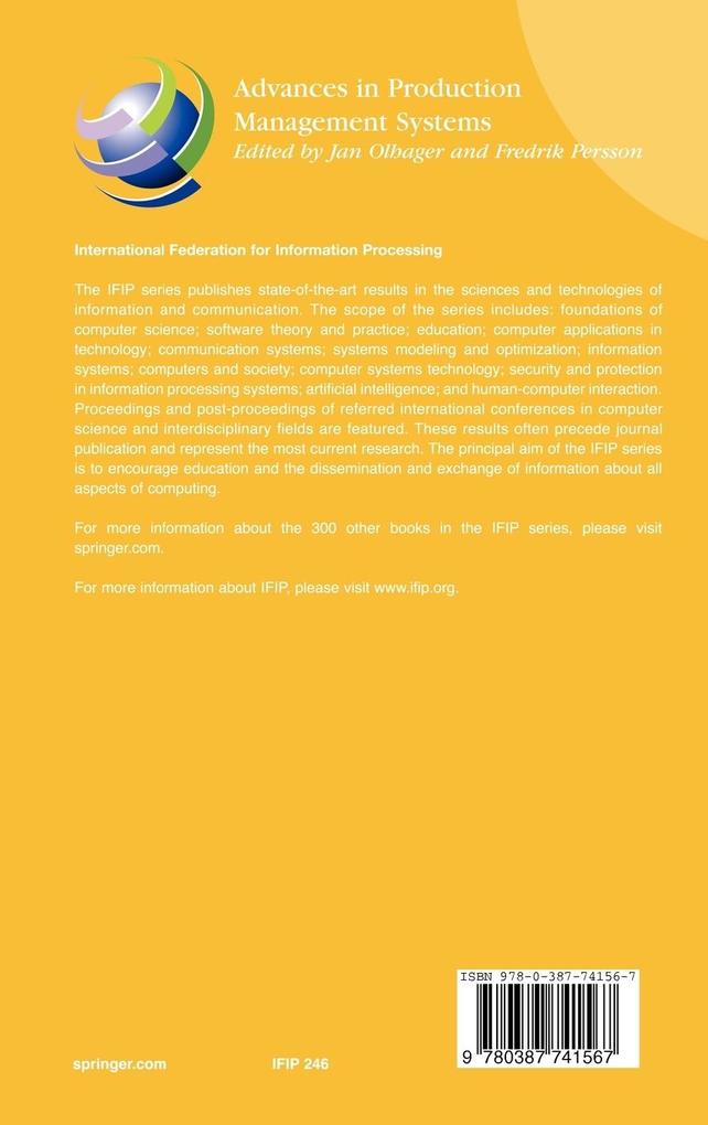 Weitere Ansicht: Advances in Production Management Systems