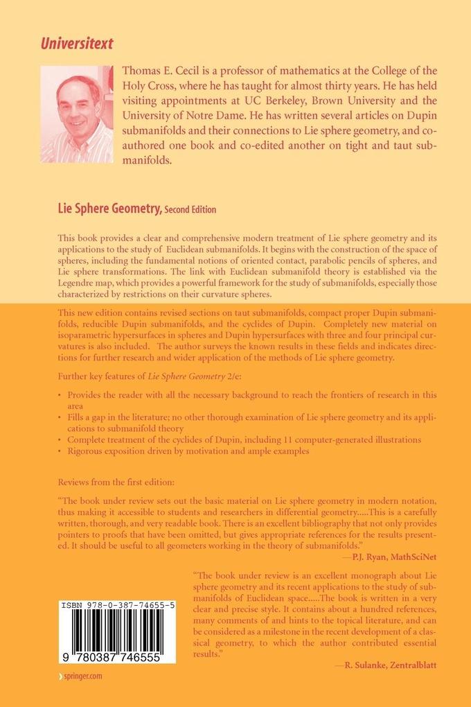 Weitere Ansicht: Lie Sphere Geometry | Thomas E. Cecil