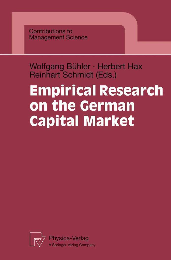 Produktbild: Empirical Research on the German Capital Market
