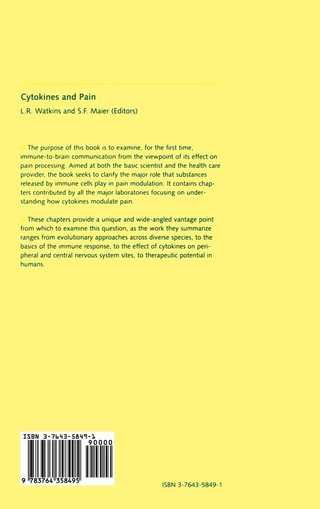 Weitere Ansicht: Cytokines and Pain | S.F. Maier, L.R. Watkins