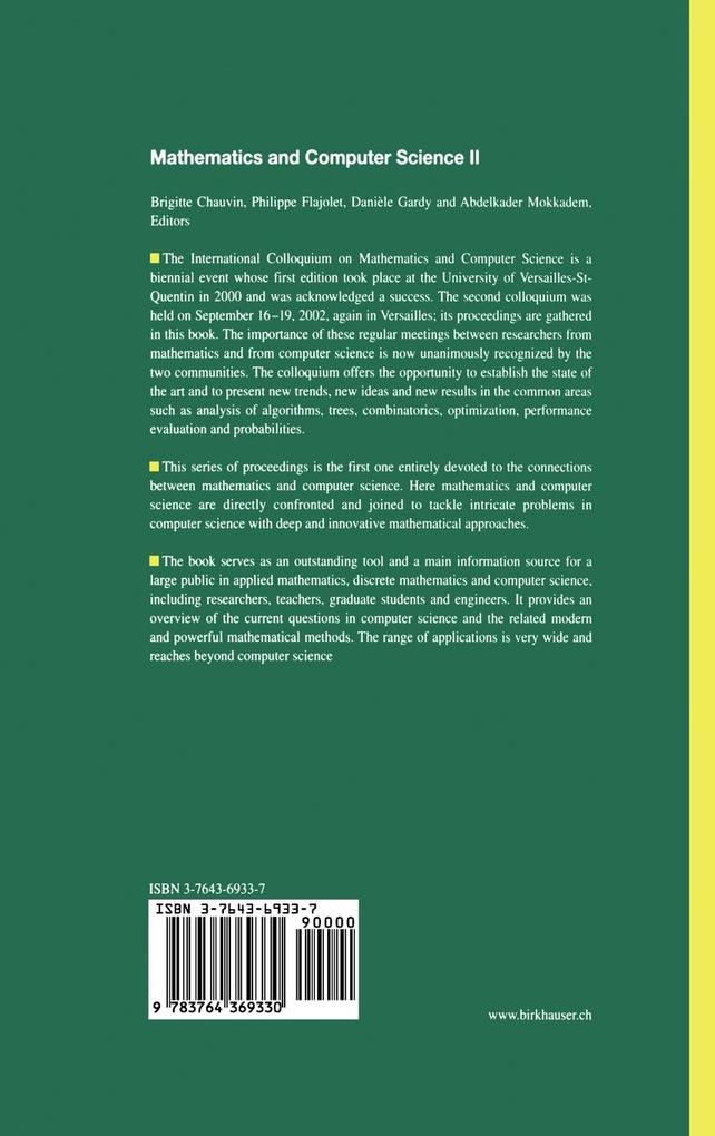 Weitere Ansicht: Mathematics and Computer Science II | Brigitte Chauvin, Daniele Gardy