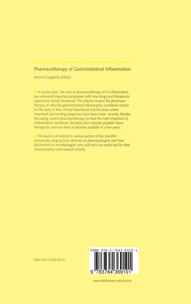Weitere Ansicht: Pharmacotherapy of Gastrointestinal Inflammation