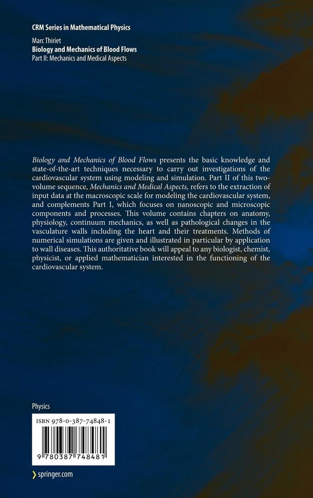 Weitere Ansicht: Biology and Mechanics of Blood Flows | Marc Thiriet