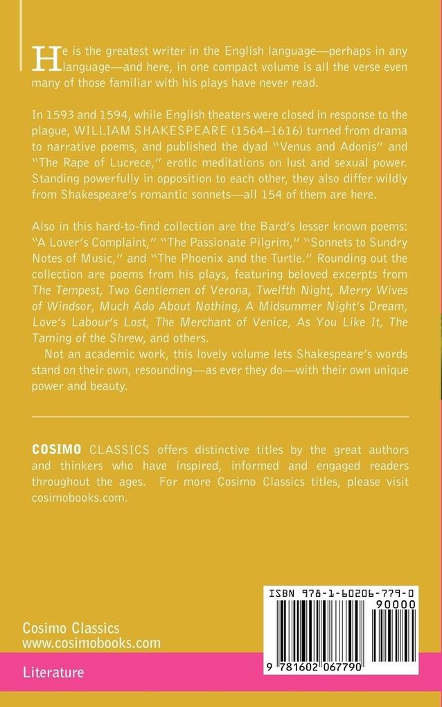 Weitere Ansicht: Poems and Sonnets of William Shakespeare | William Shakespeare