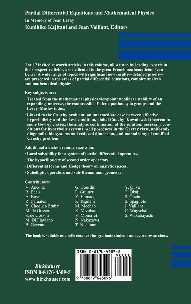 Weitere Ansicht: Partial Differential Equations and Mathematical Physics