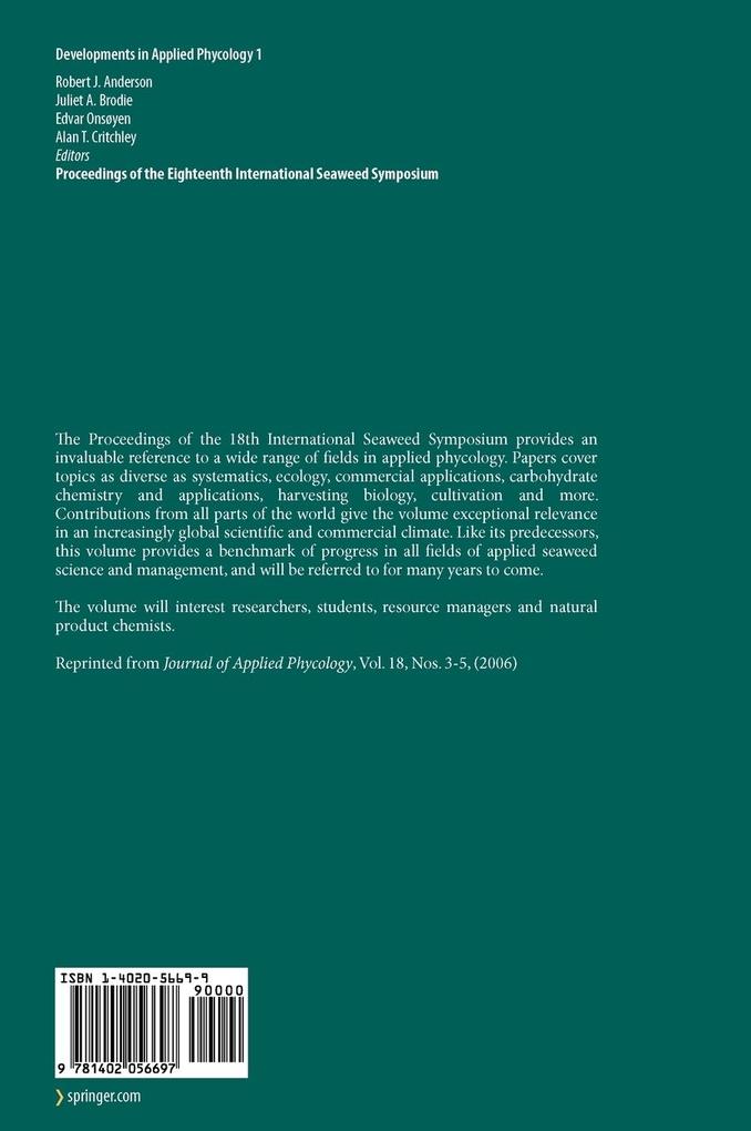 Weitere Ansicht: Eighteenth International Seaweed Symposium