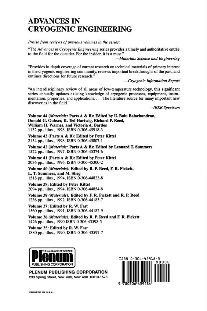Weitere Ansicht: Advances in Cryogenic Engineering Materials