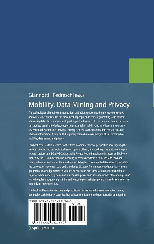 Weitere Ansicht: Mobility, Data Mining and Privacy