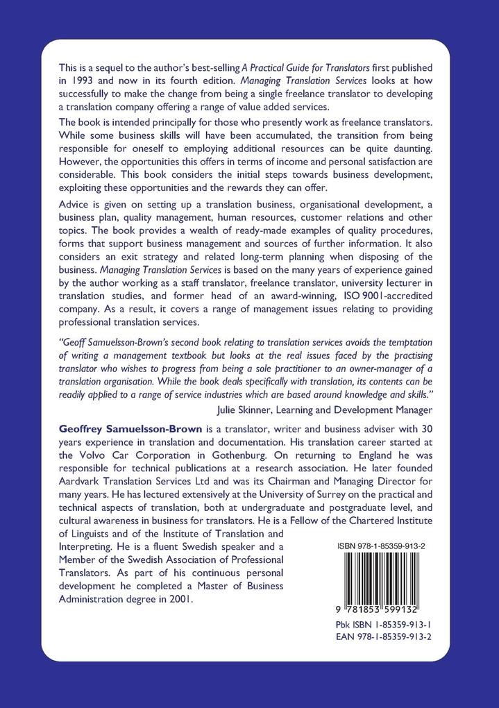 Weitere Ansicht: Managing Translation Services | Geoffrey Samuelsson-Brown