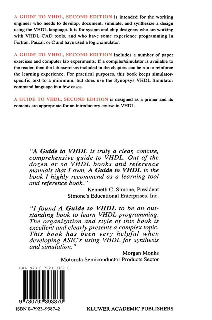 Weitere Ansicht: A Guide to VHDL | Patricia Langstraat, Stanley Mazor