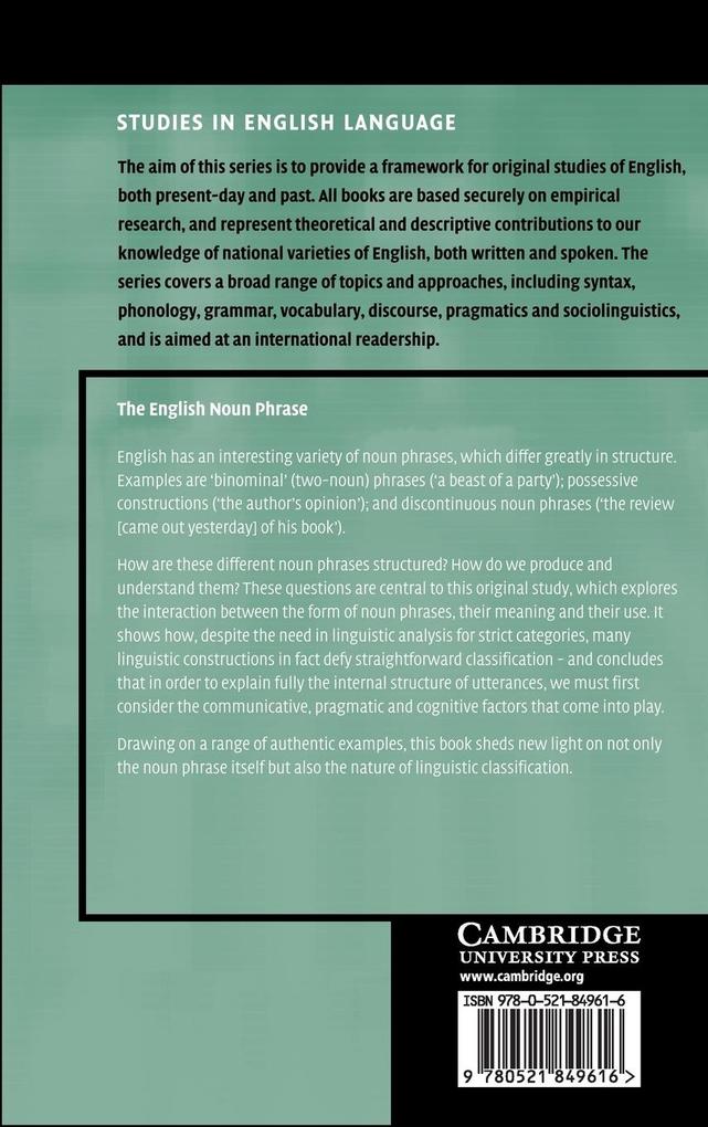 Weitere Ansicht: The English Noun Phrase | Evelien Keizer
