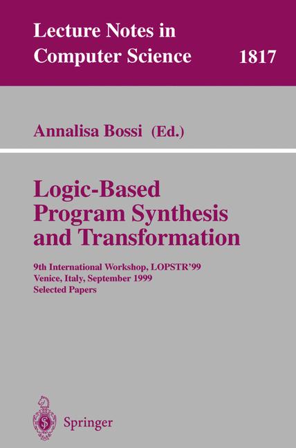 Weitere Ansicht: Logic-Based Program Synthesis and Transformation