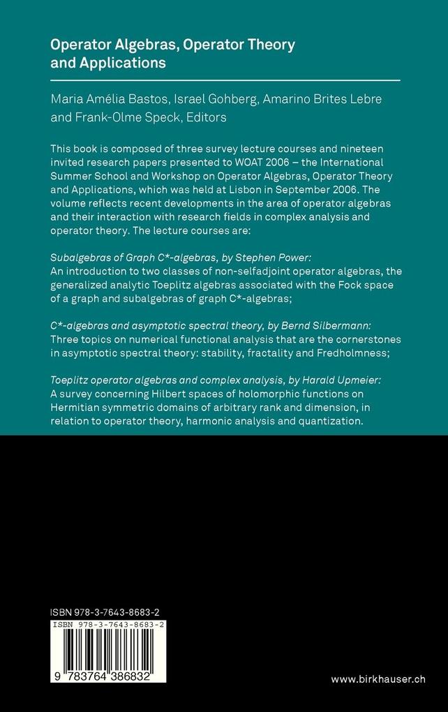 Weitere Ansicht: Operator Algebras, Operator Theory and Applications