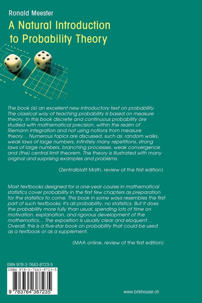 Weitere Ansicht: A Natural Introduction to Probability Theory | R. Meester