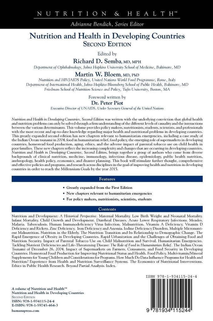 Weitere Ansicht: Nutrition and Health in Developing Countries | P. Piot