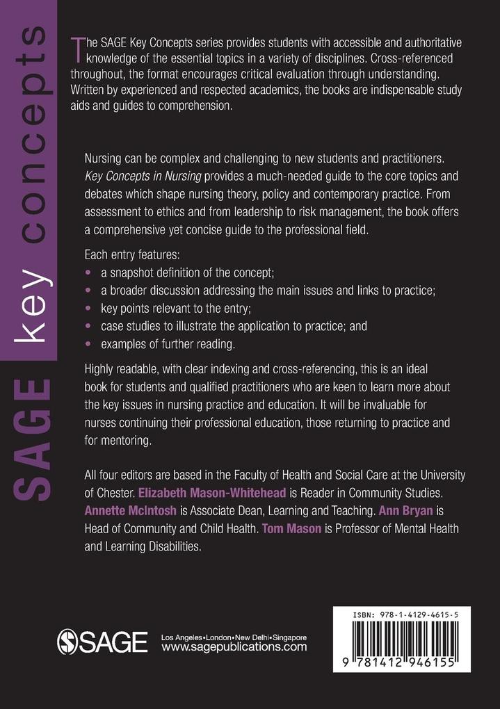Weitere Ansicht: Key Concepts in Nursing