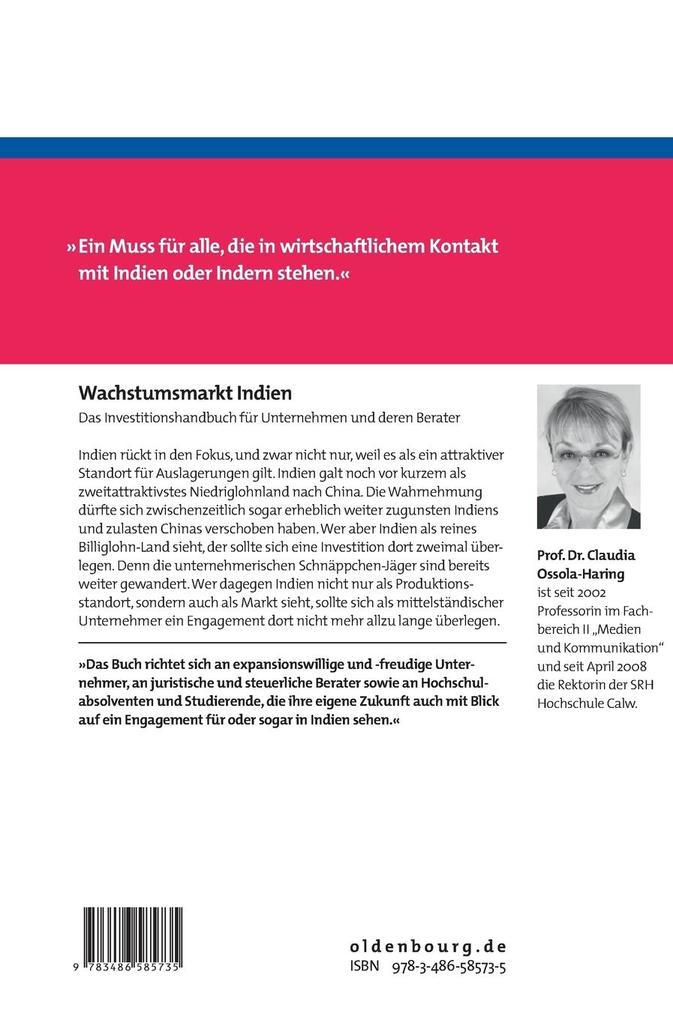 Weitere Ansicht: Wachstumsmarkt Indien | Claudia Ossola-Haring, Winfried Ruh