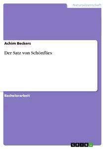 Produktbild: Der Satz von Schönflies | Achim Beckers