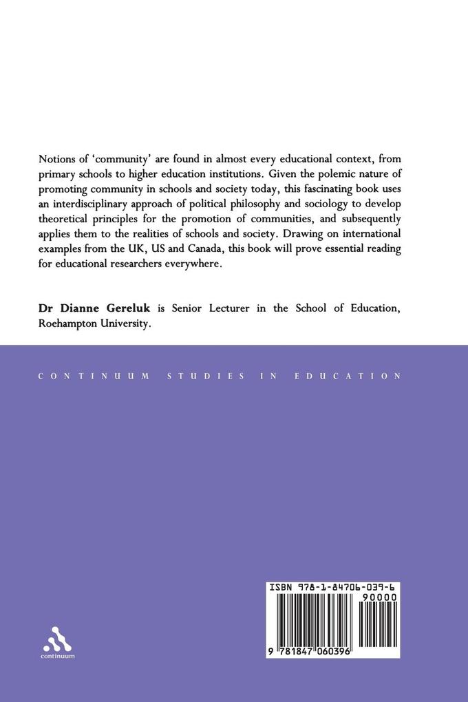Weitere Ansicht: Education and Community | Dianne Gereluk