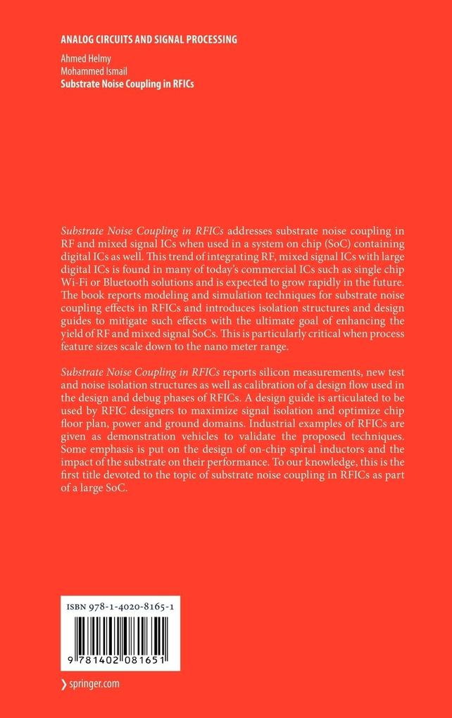 Weitere Ansicht: Substrate Noise Coupling in Rfics | Ahmed Helmy, Mohammed Ismail