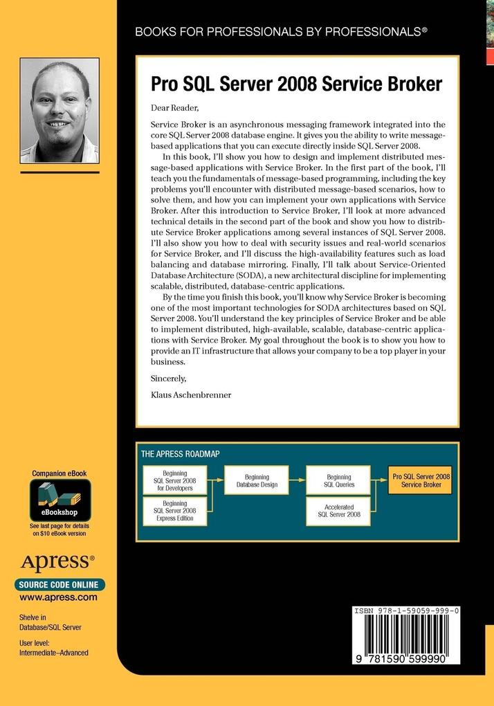 Weitere Ansicht: Pro SQL Server 2008 Service Broker | Klaus Aschenbrenner