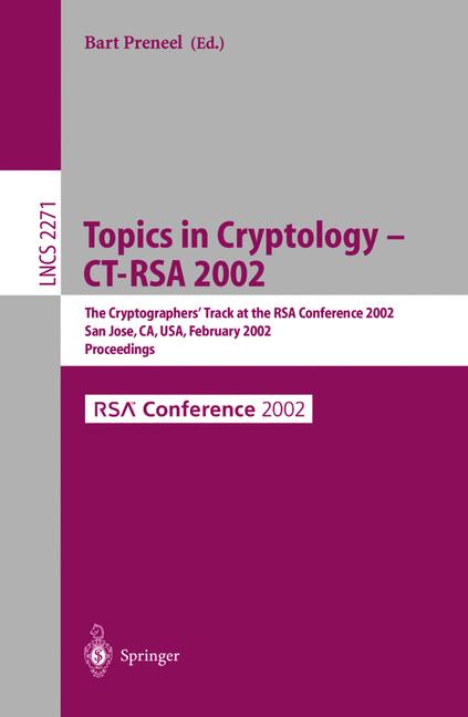 Weitere Ansicht: Topics in Cryptology - CT-RSA 2002