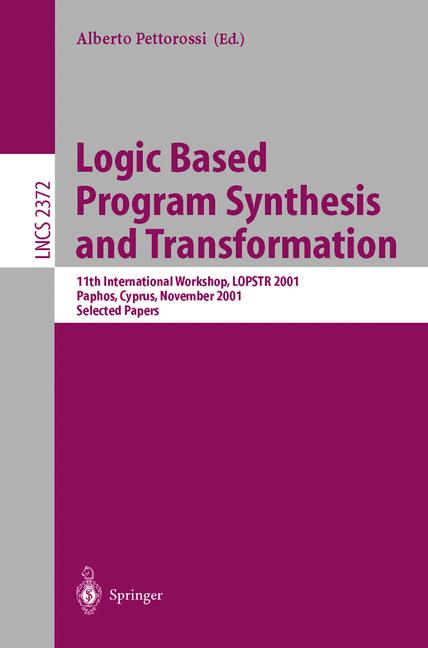 Weitere Ansicht: Logic Based Program Synthesis and Transformation