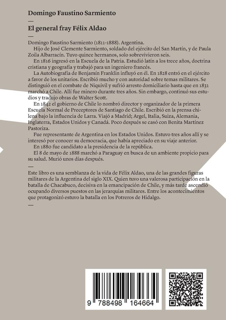 Weitere Ansicht: El general fray Félix Aldao | Domingo Faustino Sarmiento