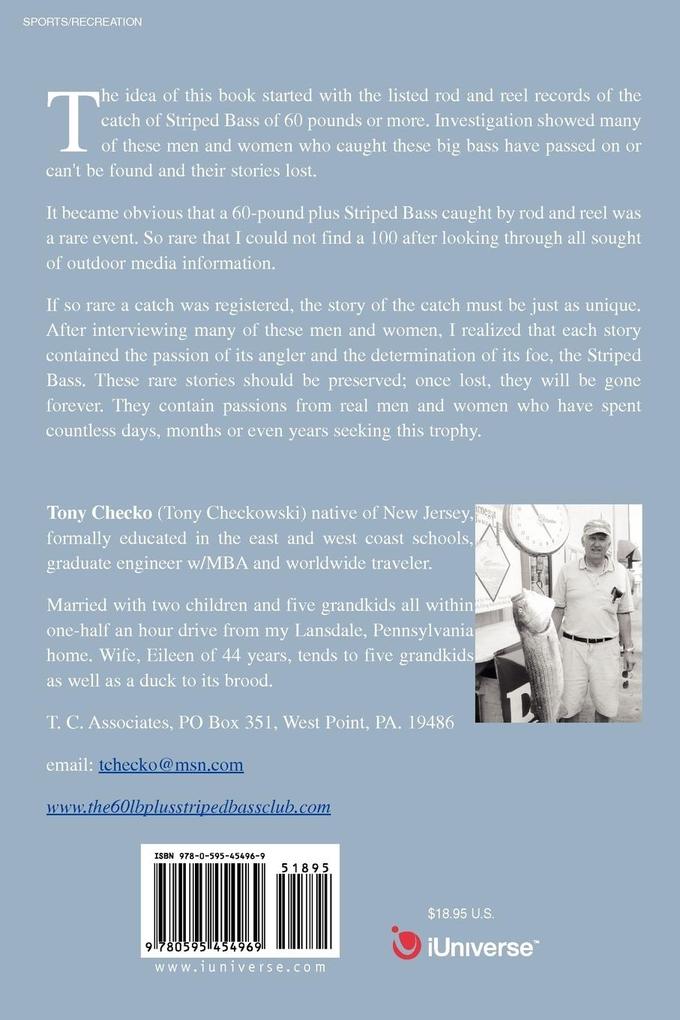 Weitere Ansicht: The Striped Bass 60+ Pound Club | Tony Checko