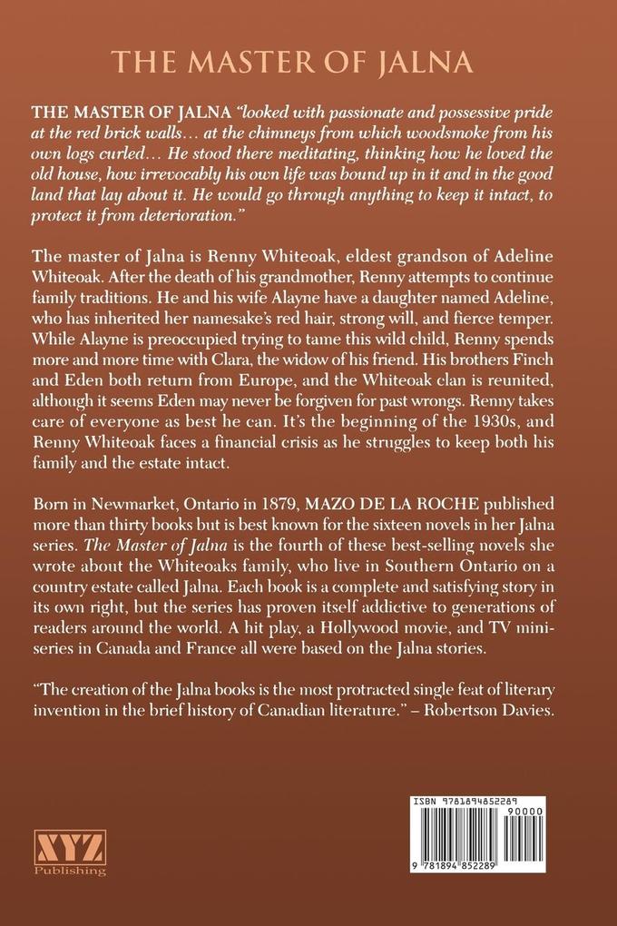 Weitere Ansicht: The Master of Jalna | Mazo De La Roche