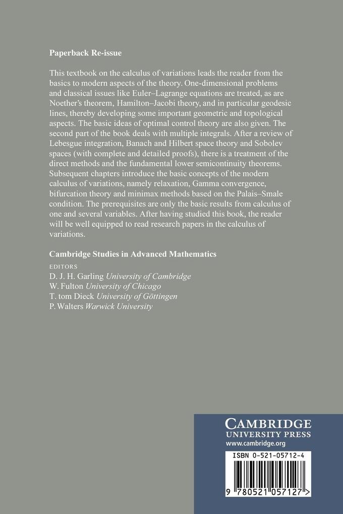 Weitere Ansicht: Calculus of Variations | J. Rgen Jost, Xianqing Li-Jost, Jurgen Jost