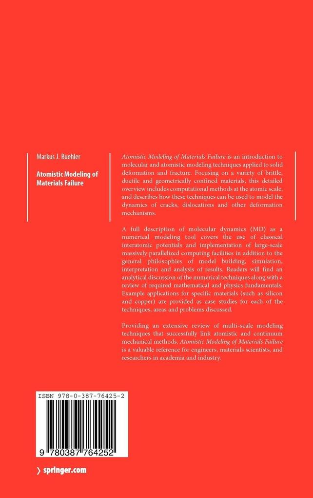 Weitere Ansicht: Atomistic Modeling of Materials Failure | Markus J. Buehler