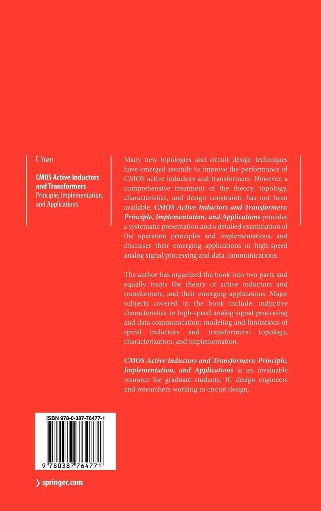 Weitere Ansicht: CMOS Active Inductors and Transformers | Fei Yuan