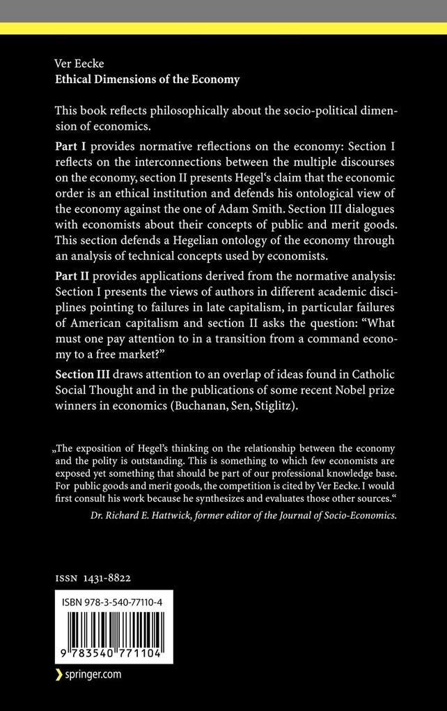 Weitere Ansicht: Ethical Dimensions of the Economy | Wilfried Ver Eecke