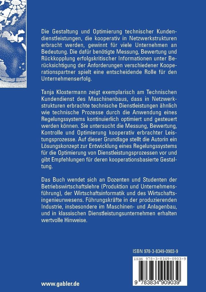 Weitere Ansicht: Optimierung kooperativer Dienstleistungen im Technischen Kundendienst des Maschinenbaus | Tanja Klostermann