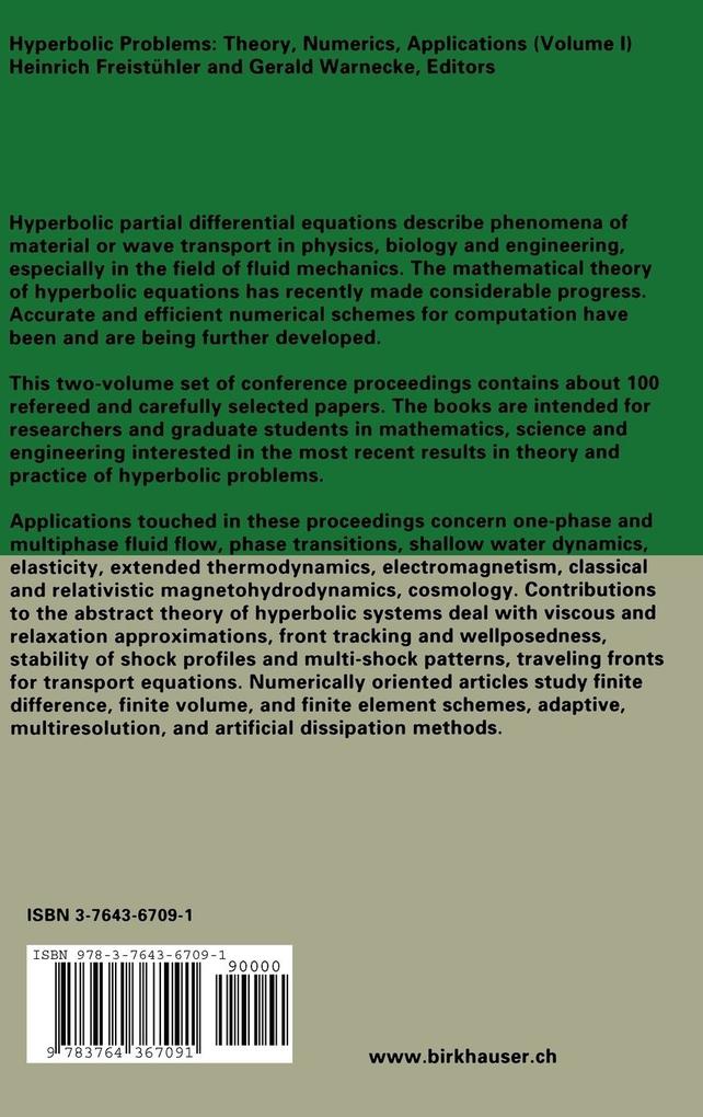 Weitere Ansicht: Hyperbolic Problems: Theory, Numerics, Applications