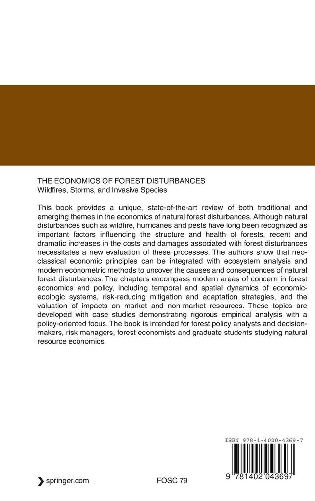 Weitere Ansicht: The Economics of Forest Disturbances