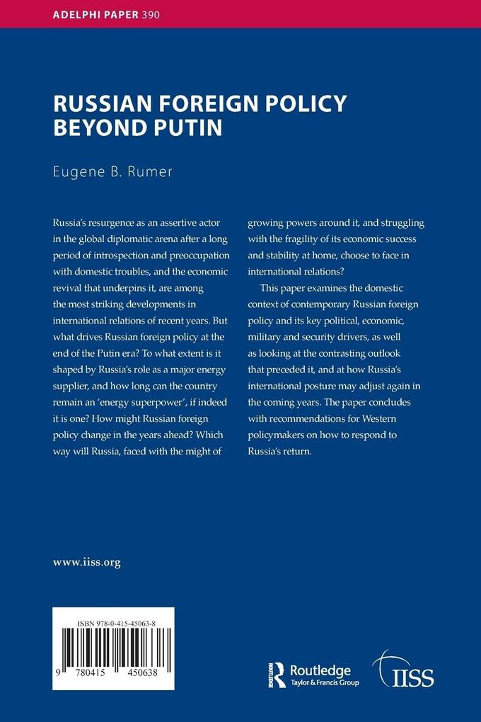 Weitere Ansicht: Russian Foreign Policy Beyond Putin | Eugene B. Rumer
