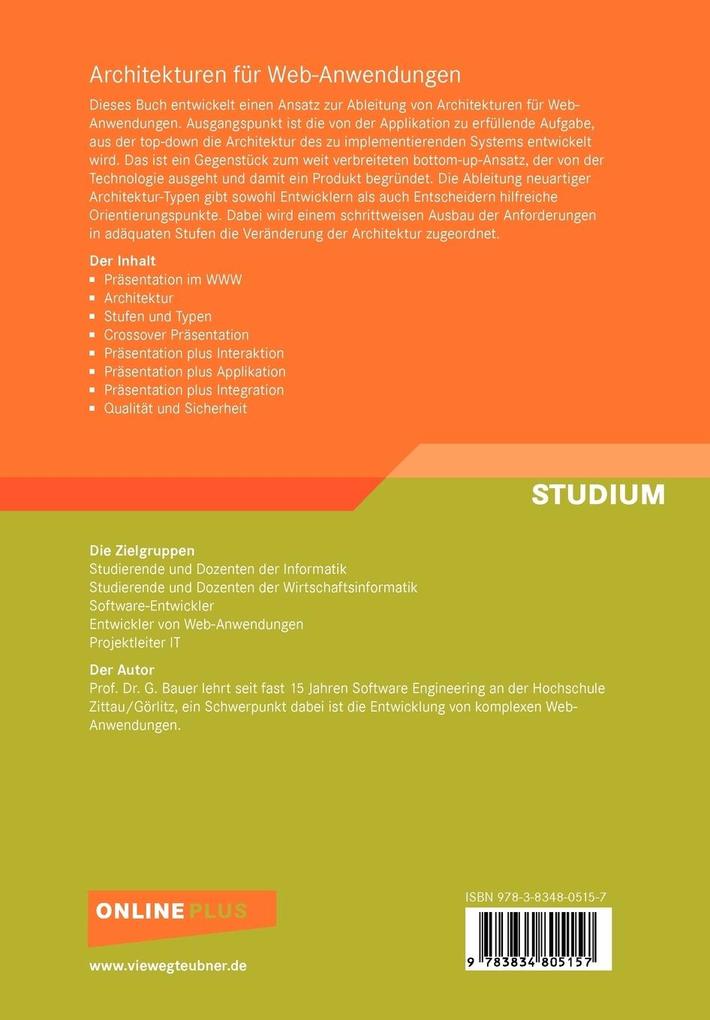 Weitere Ansicht: Architekturen für Web-Anwendungen | Günther Bauer