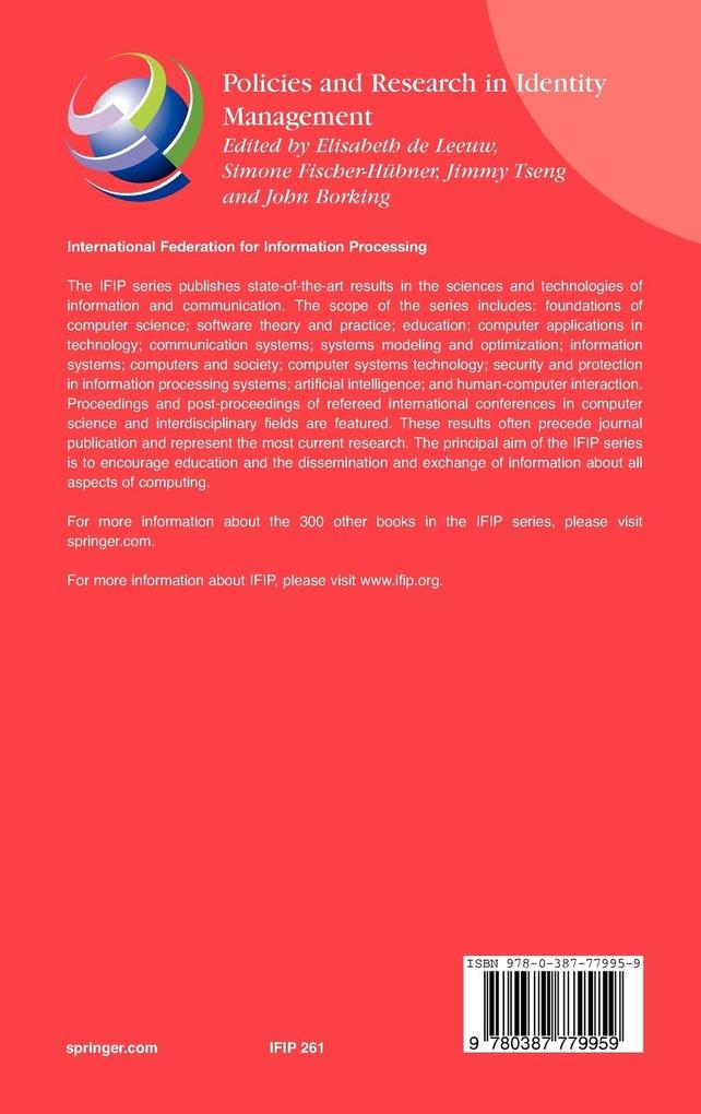 Weitere Ansicht: Policies and Research in Identity Management
