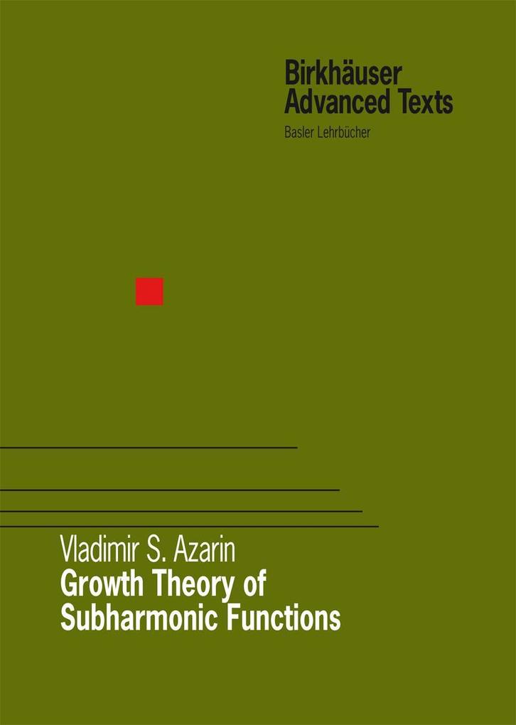 Produktbild: Growth Theory of Subharmonic Functions | Vladimir S. Azarin
