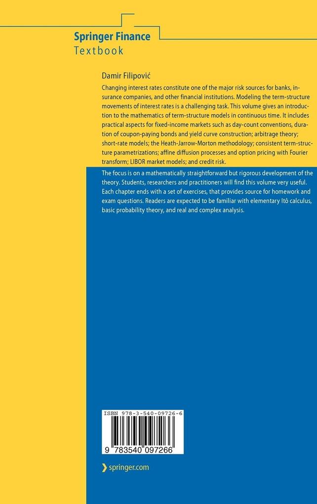 Weitere Ansicht: Term-Structure Models | Damir Filipovic