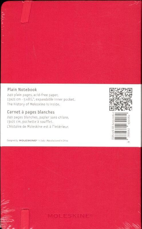 Weitere Ansicht: Moleskine Notizbuch, L/A5, Blanko, Hard Cover, Scharlachrot