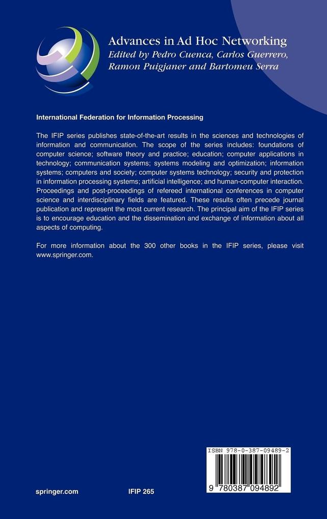 Weitere Ansicht: Advances in Ad Hoc Networking