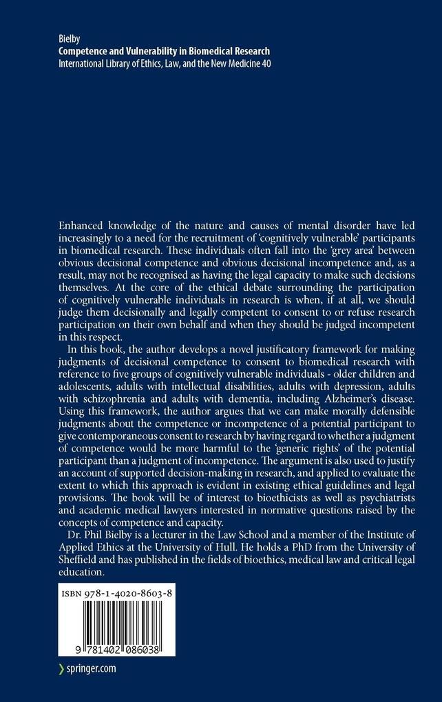 Weitere Ansicht: Competence and Vulnerability in Biomedical Research | Philip Bielby