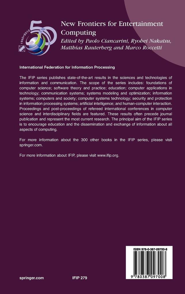Weitere Ansicht: New Frontiers for Entertainment Computing