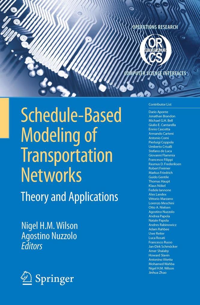 Produktbild: Schedule-Based Modeling of Transportation Networks